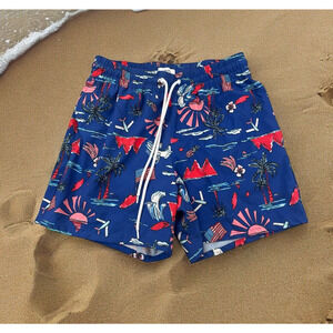 Cabana by Crown and Ivy Swim Trunks Mens Sz Small Shorts American Flag Patriotic